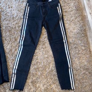 PAIGE Verdugo ankle Gray skinny silver stripe 27